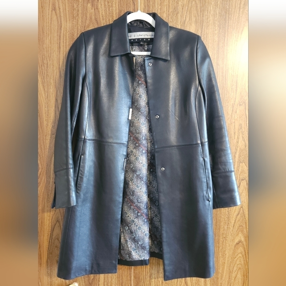 Bod & Christensen Couture Lambskin Leather Coat Size S Unique Luxury